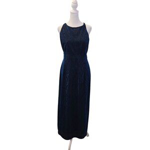 Scott McClintock Metallic Blue Wavy Texture Special Occasion Dress Size 8/10